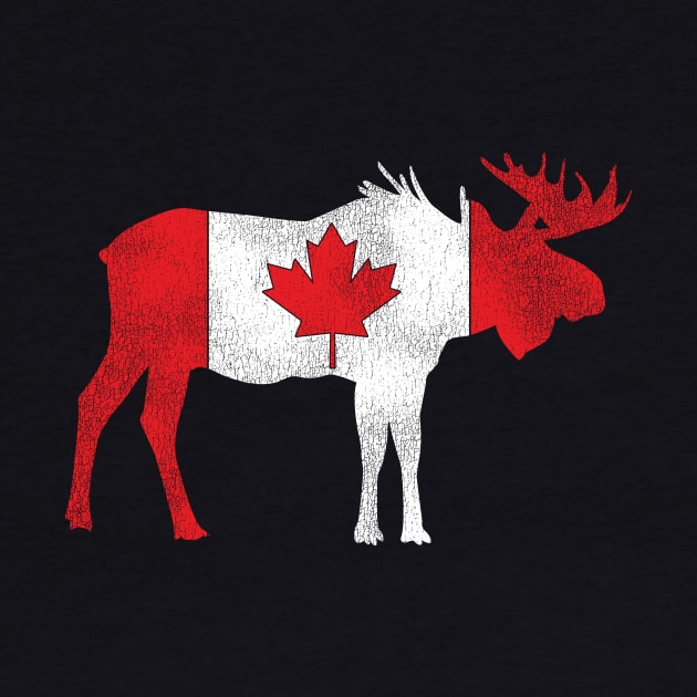 Canadian Moose Retro Flag Canada by shirtsyoulike